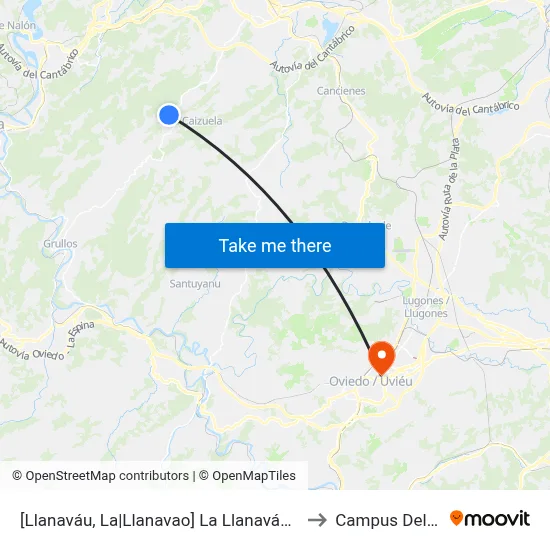 [Llanaváu, La|Llanavao]  La Llanaváu [Cta 00106] to Campus Del Milán map