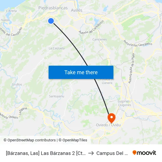 [Bárzanas, Las]  Las Bárzanas 2 [Cta 00198] to Campus Del Milán map
