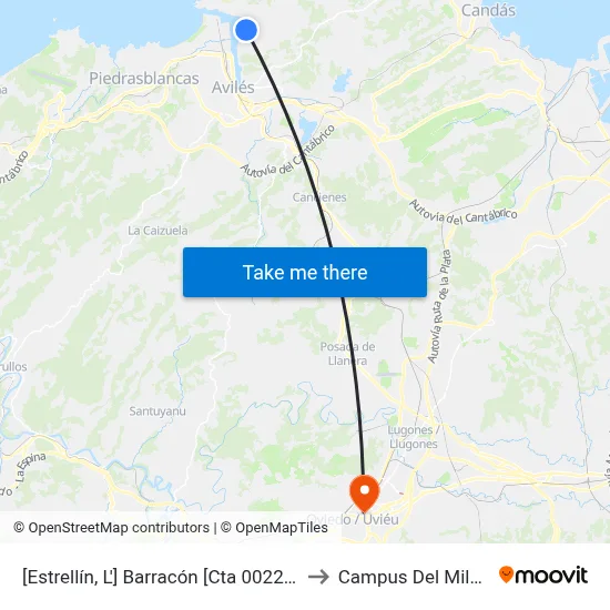 [Estrellín, L']  Barracón [Cta 00221] to Campus Del Milán map