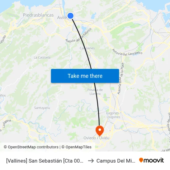 [Vallines]  San Sebastián [Cta 00263] to Campus Del Milán map