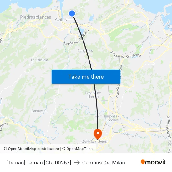 [Tetuán]  Tetuán [Cta 00267] to Campus Del Milán map