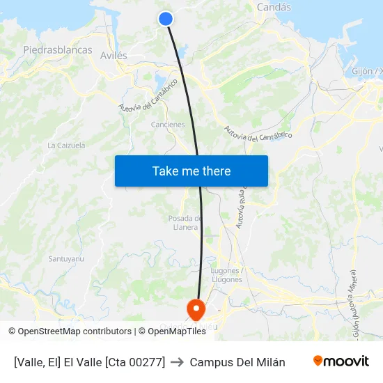 [Valle, El]  El Valle [Cta 00277] to Campus Del Milán map