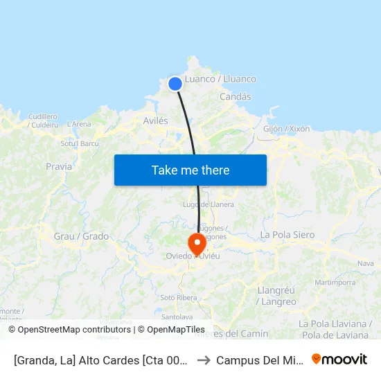 [Granda, La]  Alto Cardes [Cta 00313] to Campus Del Milán map