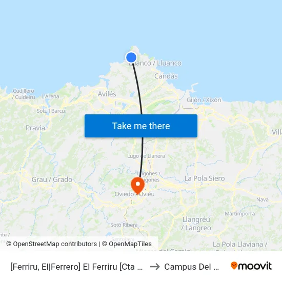 [Ferriru, El|Ferrero]  El Ferriru [Cta 00321] to Campus Del Milán map