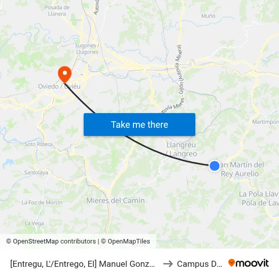 [Entregu, L'/Entrego, El]  Manuel González Vigil [Cta 00339] to Campus Del Milán map