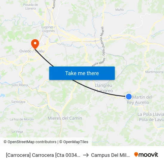 [Carrocera]  Carrocera [Cta 00347] to Campus Del Milán map