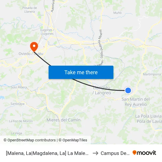 [Malena, La|Magdalena, La]  La Malena 2 [Cta 00383] to Campus Del Milán map