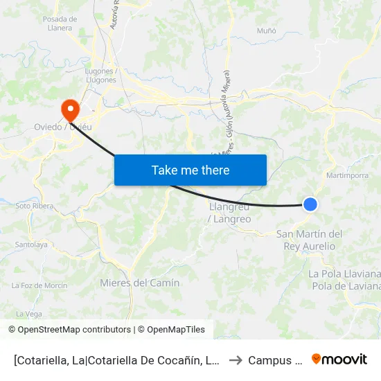 [Cotariella, La|Cotariella De Cocañín, La]  La Encarnada [Cta 00473] to Campus Del Milán map