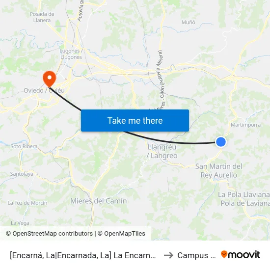 [Encarná, La|Encarnada, La]  La Encarná - Cruce La Llonga [Cta 00476] to Campus Del Milán map