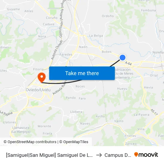 [Samiguel|San Miguel]  Samiguel De La Barreda [Cta 00770] to Campus Del Milán map
