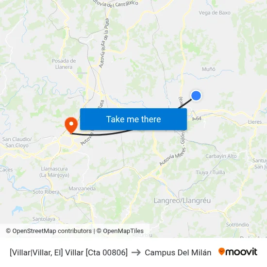 [Villar|Villar, El]  Villar [Cta 00806] to Campus Del Milán map
