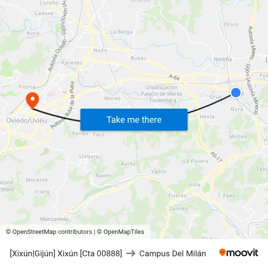 [Xixún|Gijún]  Xixún [Cta 00888] to Campus Del Milán map