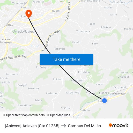 [Anieves]  Anieves [Cta 01235] to Campus Del Milán map