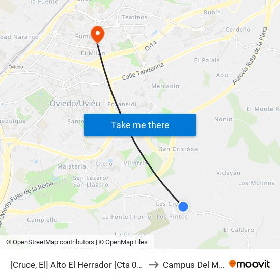 [Cruce, El]  Alto El Herrador [Cta 01237] to Campus Del Milán map