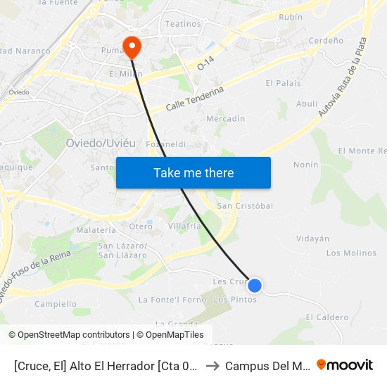 [Cruce, El]  Alto El Herrador [Cta 01311] to Campus Del Milán map