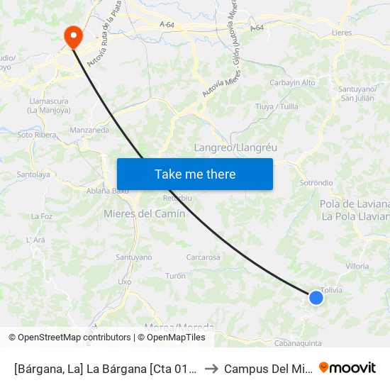 [Bárgana, La]  La Bárgana [Cta 01333] to Campus Del Milán map