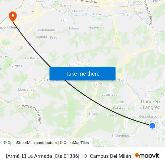 [Armá, L']  La Armada [Cta 01386] to Campus Del Milán map