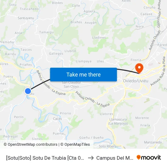 [Sotu|Soto]  Sotu De Trubia [Cta 01609] to Campus Del Milán map