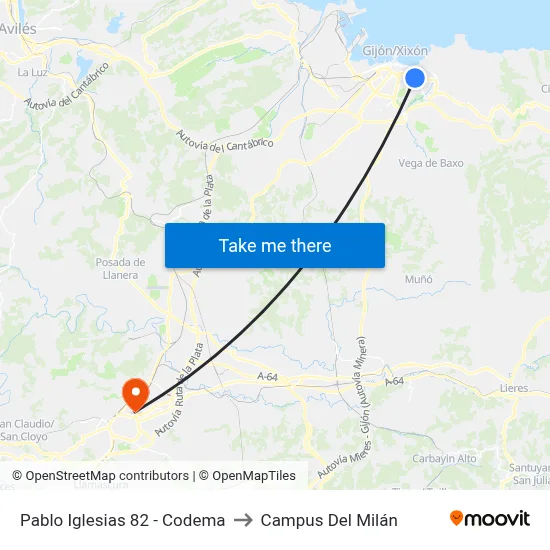 Pablo Iglesias 82 - Codema to Campus Del Milán map