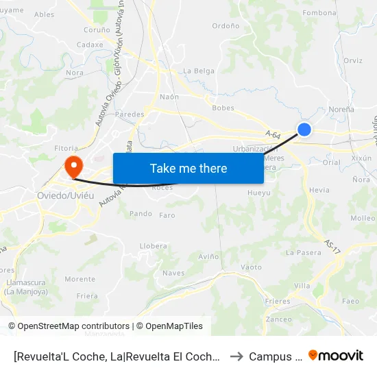 [Revuelta'L Coche, La|Revuelta El Coche]  Rotonda Argüelles [Cta 02041] to Campus Del Milán map