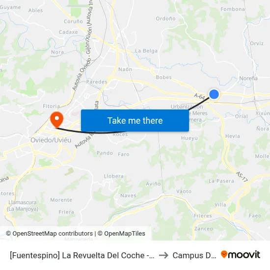 [Fuentespino]  La Revuelta Del Coche - Argüelles [Cta 02042] to Campus Del Milán map