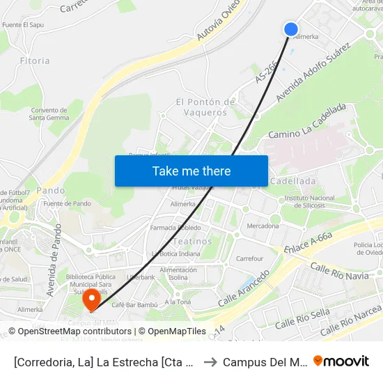 [Corredoria, La]  La Estrecha [Cta 02055] to Campus Del Milán map