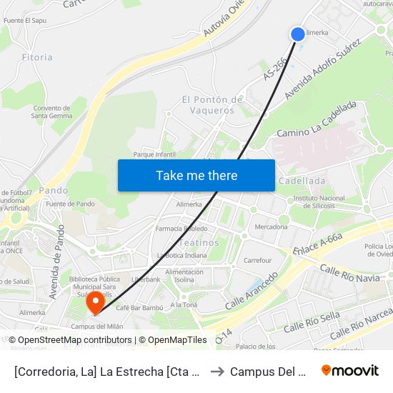 [Corredoria, La]  La Estrecha [Cta 02071] to Campus Del Milán map
