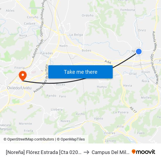 [Noreña]  Flórez Estrada [Cta 02092] to Campus Del Milán map
