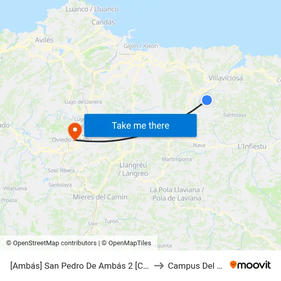 [Ambás]  San Pedro De Ambás 2 [Cta 02173] to Campus Del Milán map