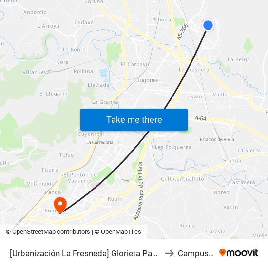 [Urbanización La Fresneda]  Glorieta Paseo De Las Bicicletas [Cta 02338] to Campus Del Milán map