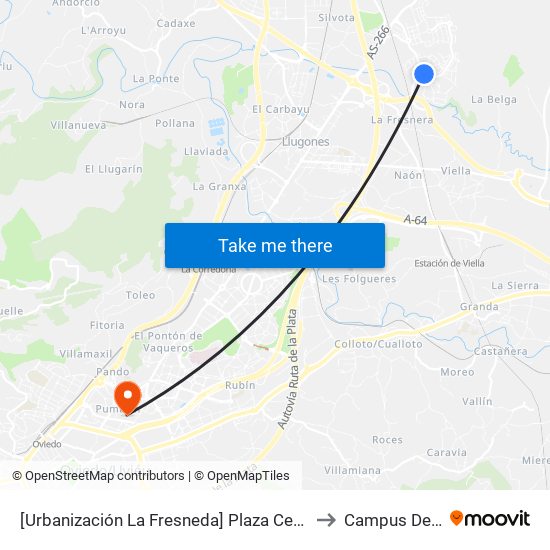 [Urbanización La Fresneda]  Plaza Central [Cta 02347] to Campus Del Milán map
