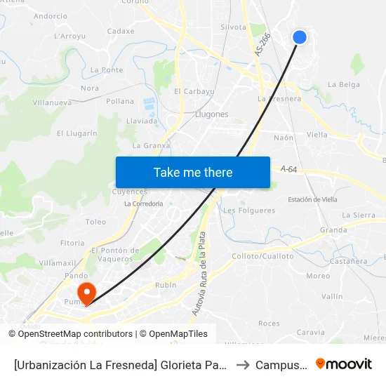[Urbanización La Fresneda]  Glorieta Paseo De Las Bicicletas [Cta 02463] to Campus Del Milán map