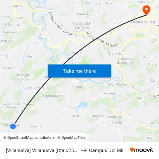 [Villanueva]  Villanueva [Cta 02583] to Campus Del Milán map