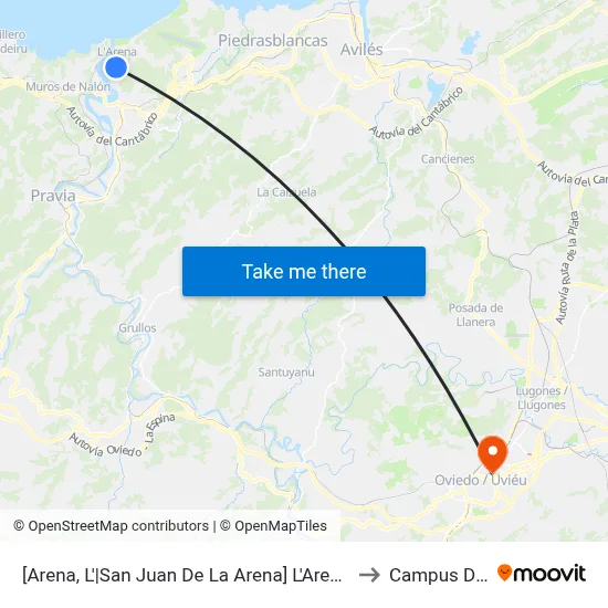 [Arena, L'|San Juan De La Arena]  L'Arena - El Pico [Cta 02919] to Campus Del Milán map