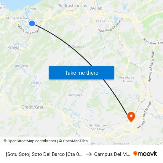 [Sotu|Soto]  Soto Del Barco [Cta 03008] to Campus Del Milán map