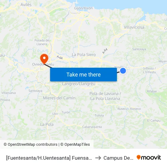 [Fuentesanta/H.Uentesanta]  Fuensanta [Cta 03180] to Campus Del Milán map