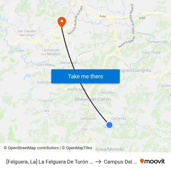 [Felguera, La]  La Felguera De Turón [Cta 03259] to Campus Del Milán map
