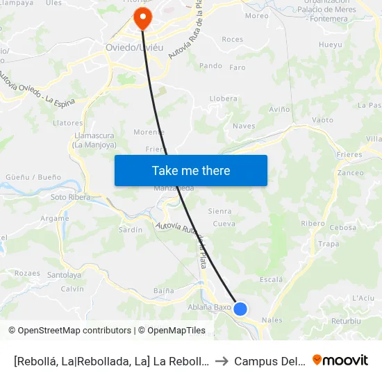 [Rebollá, La|Rebollada, La]  La Rebollá [Cta 03290] to Campus Del Milán map