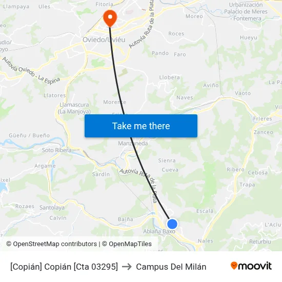 [Copián]  Copián [Cta 03295] to Campus Del Milán map