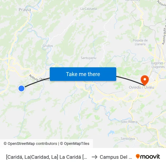 [Caridá, La|Caridad, La]  La Caridá [Cta 03427] to Campus Del Milán map