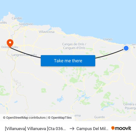 [Villanueva]  Villanueva [Cta 03666] to Campus Del Milán map