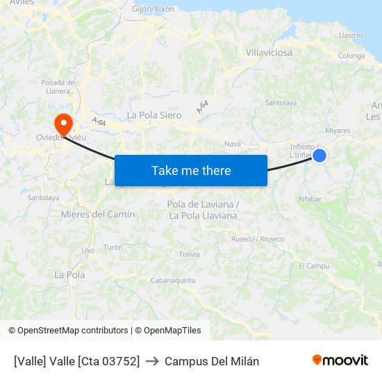 [Valle]  Valle [Cta 03752] to Campus Del Milán map