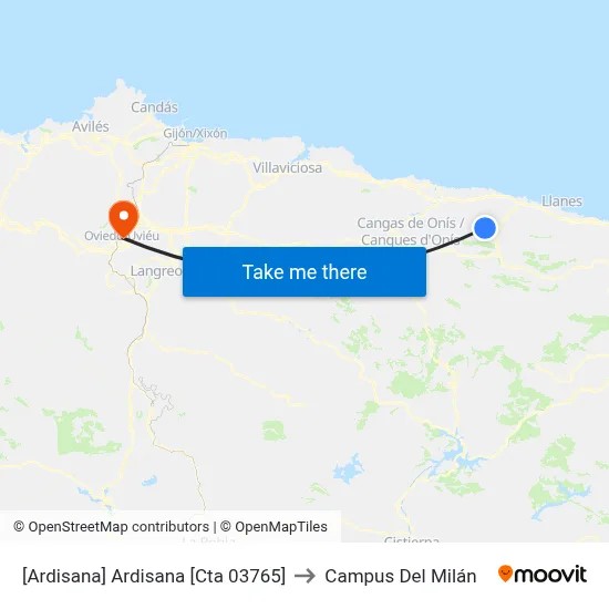 [Ardisana]  Ardisana [Cta 03765] to Campus Del Milán map