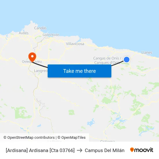 [Ardisana]  Ardisana [Cta 03766] to Campus Del Milán map
