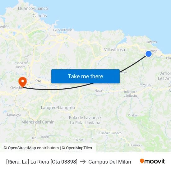 [Riera, La]  La Riera [Cta 03898] to Campus Del Milán map