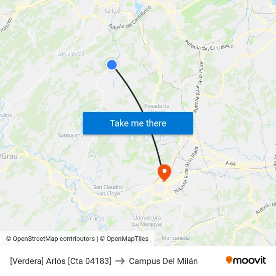 [Verdera]  Arlós [Cta 04183] to Campus Del Milán map