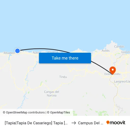 [Tapia|Tapia De Casariego]  Tapia [Cta 04480] to Campus Del Milán map
