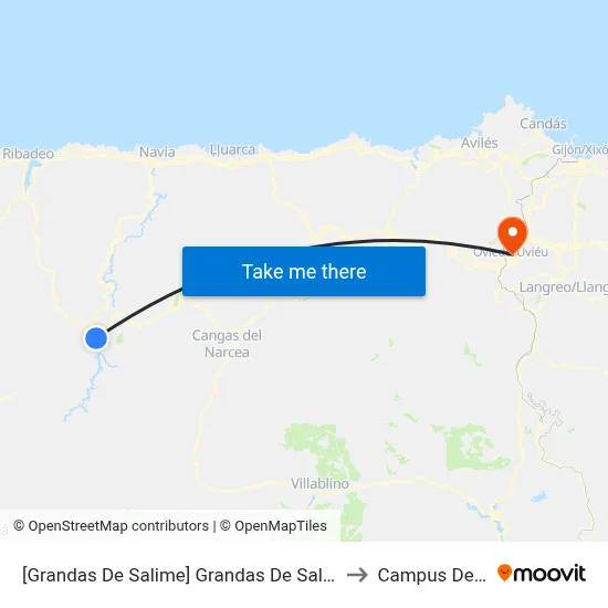 [Grandas De Salime]  Grandas De Salime [Cta 04677] to Campus Del Milán map