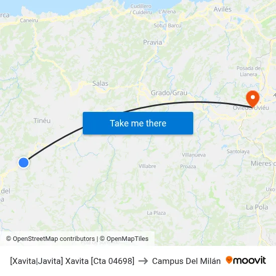 [Xavita|Javita]  Xavita [Cta 04698] to Campus Del Milán map
