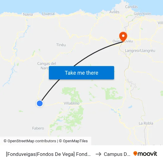 [Fonduveigas|Fondos De Vega]  Fondo De Vega [Cta 04981] to Campus Del Milán map